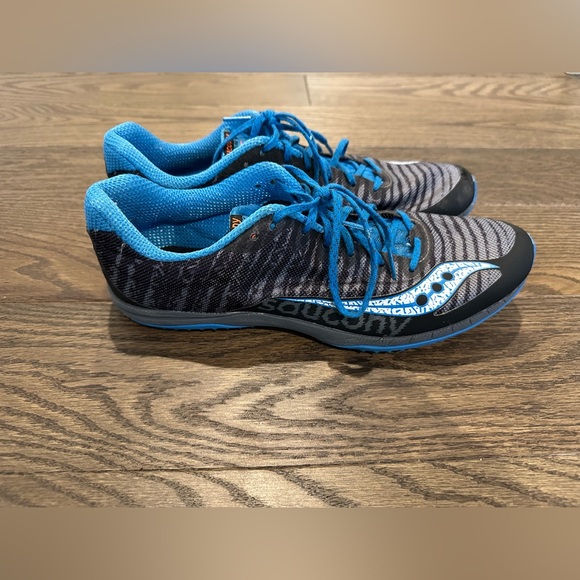 Saucony Kilkenny XC Track Running Shoes Mens Size 10.5 Black Blue Canvas Spikes - Picture 5 of 9